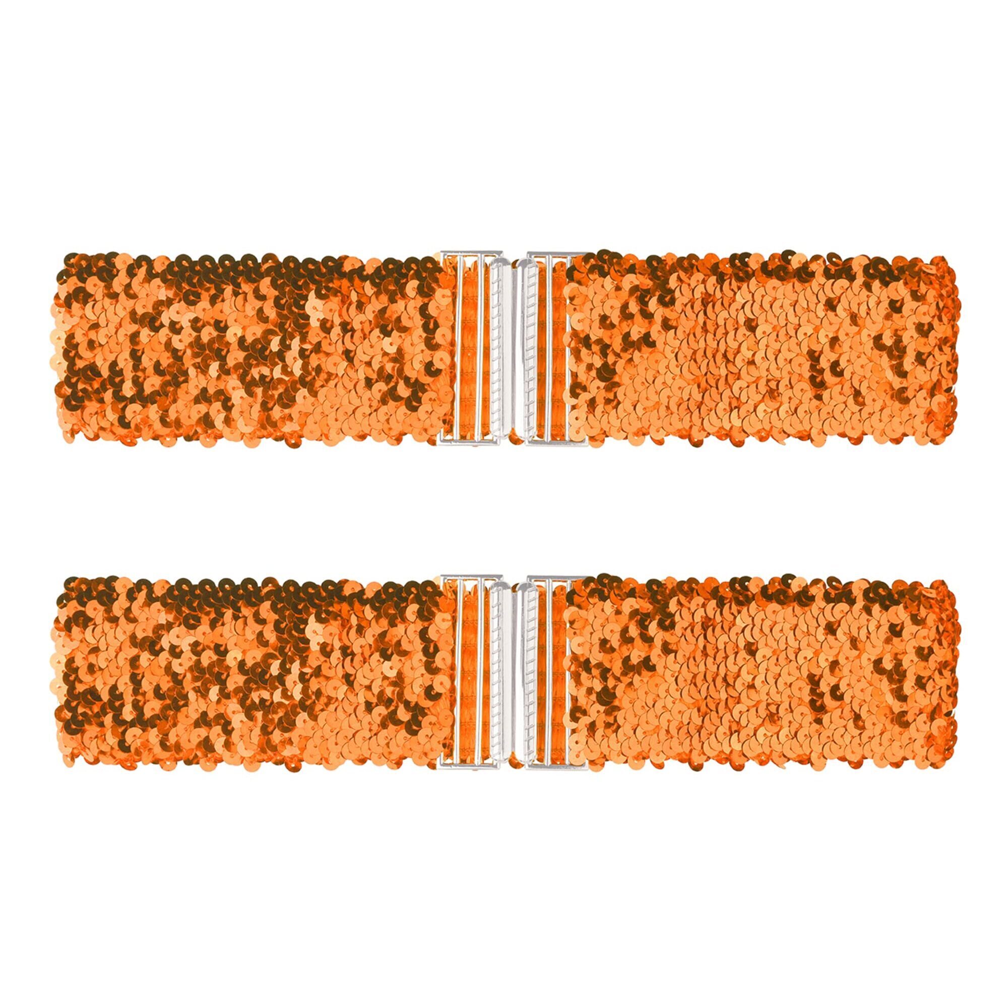 5198 Ladies Stretchy Wide Waist Belts Interlock Buckles Shinny Sequins